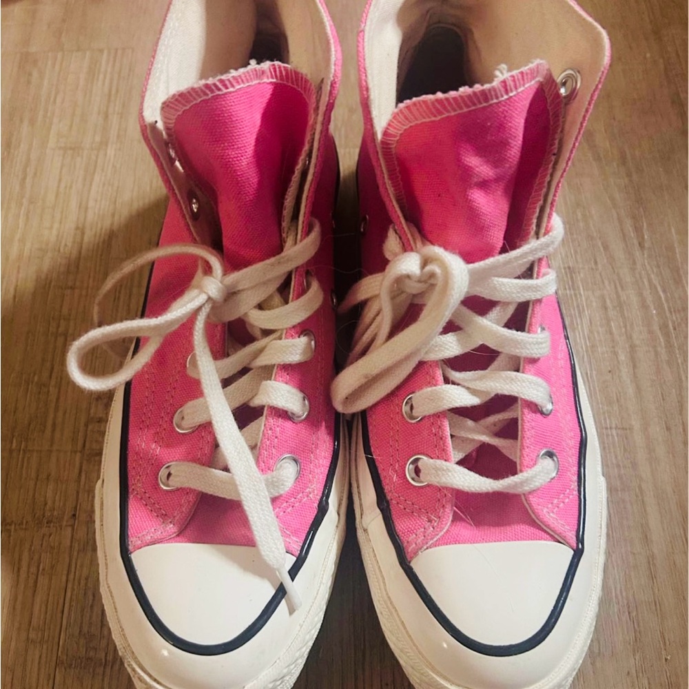 Pink High-Top converse Canvas Sneakers - Casual Women’s Shoes